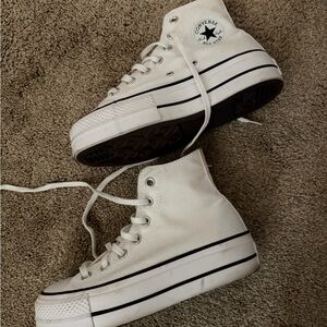 Converse Women's Off-White Platform High-Tops